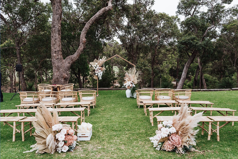 ceremony set up meelup farmhouse wedding 