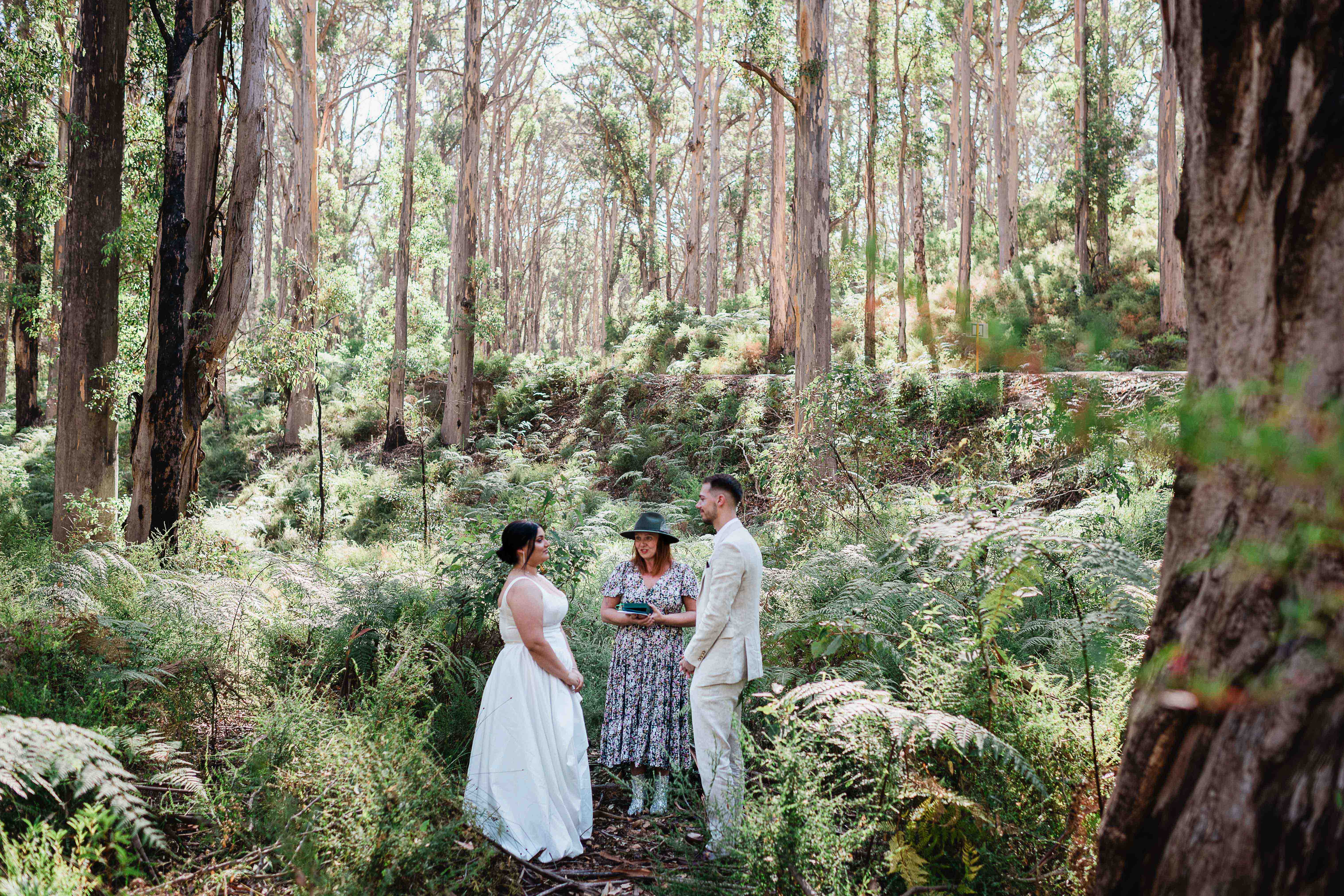 Boranup forest elopement ceremony in breathtaking light at boranup forest margaret river