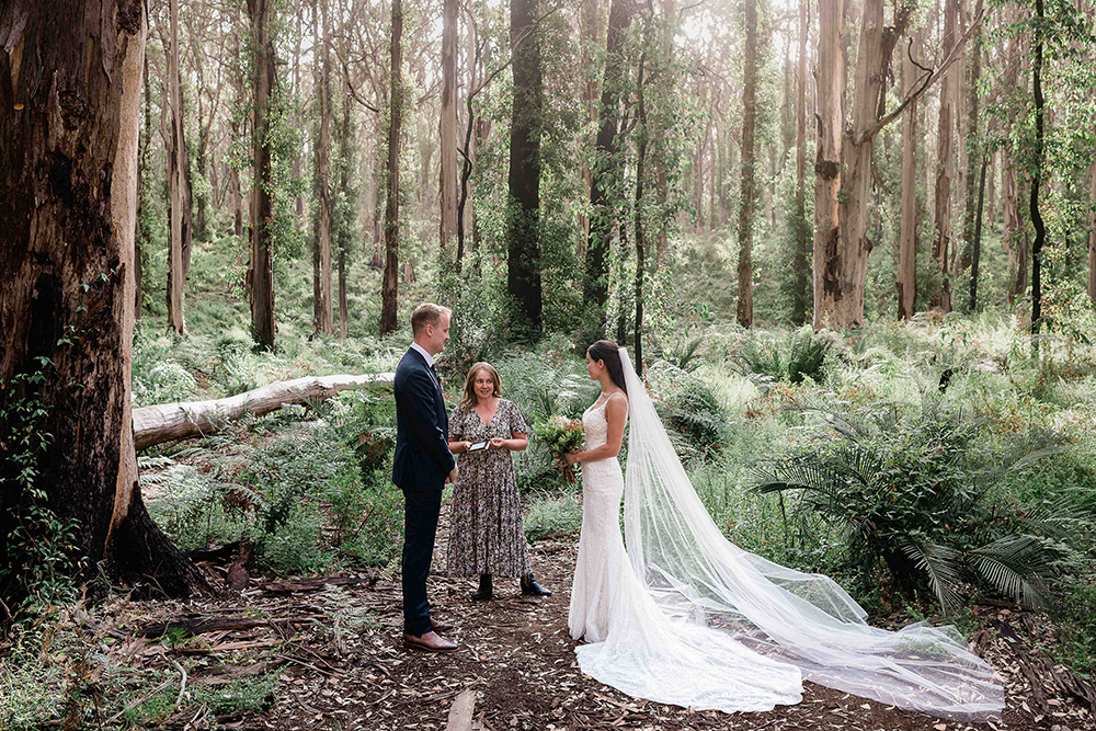 Elopement ceremony, Boranup Forest, Margaret River, celebrant Weddings by Kate, John Rice Photographer