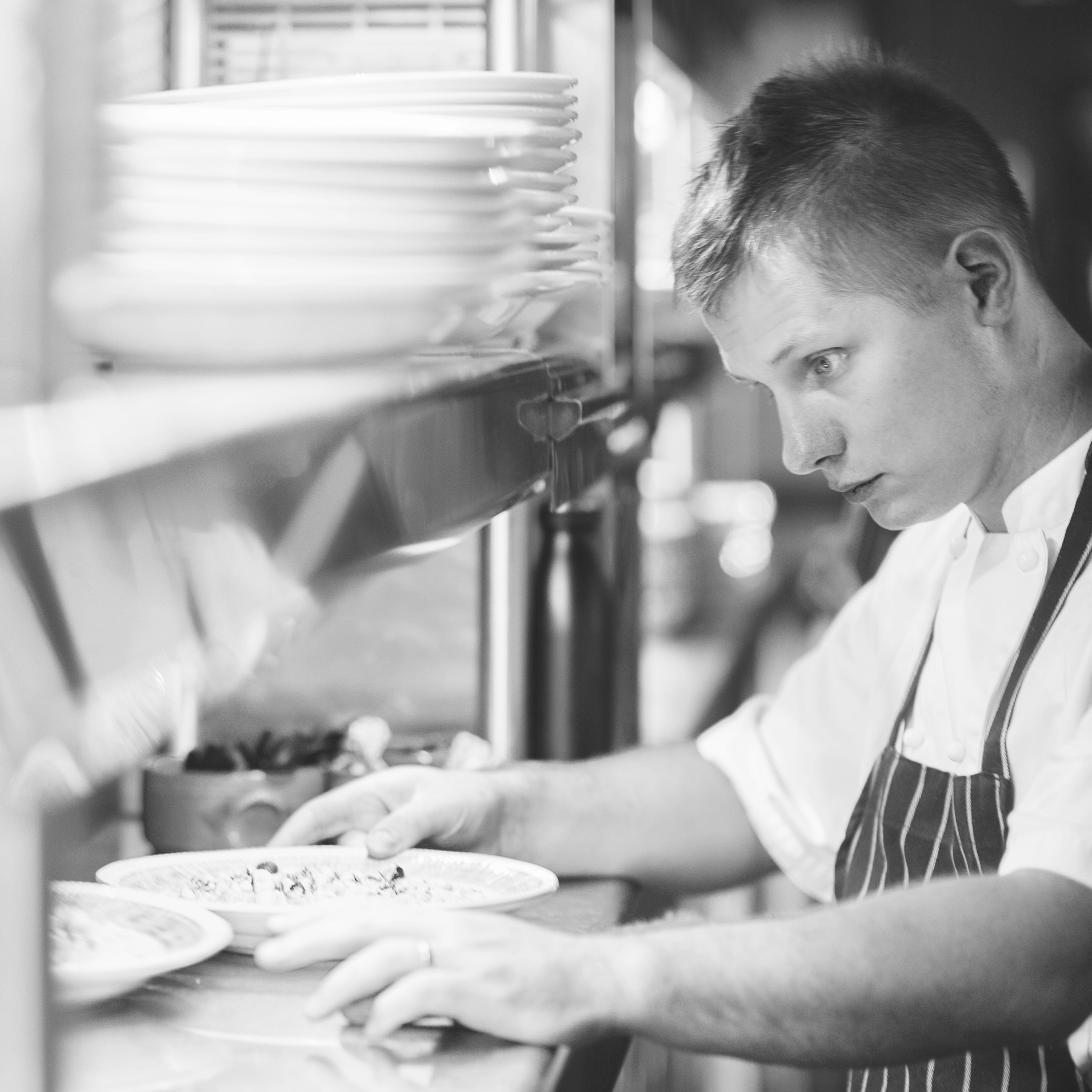 Chef at work in the Leeuwin Estate kitchen photographed by Margaret River commercial hospitality photographer John Rice