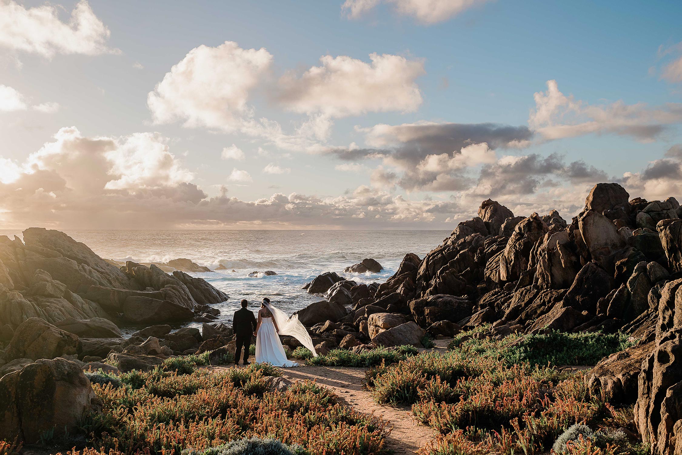 Bina Maya wedding couple at Injidup Natural Spa, Wyadup Rocks, golden hour coastal portraits near Yallingup